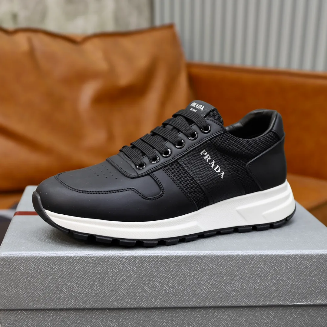 Men's shoes 💰600💰🙅‍♂️🙅‍♂️🙅‍♂️ [PRADA] Prada - High-end quality original order - Upper: Nappa calfskin, tumbled calfskin spliced stretch cloth surface, tongue high frequency brand logo - Lining: water-dyed cowhide - Outsole: ultra-light TPU foam rubber; two-color molded outsole -Ultra-high quality control and fine workmanship: outstanding (high-end, extravagance, grade) -Size: 38-44 (45 can be customized)